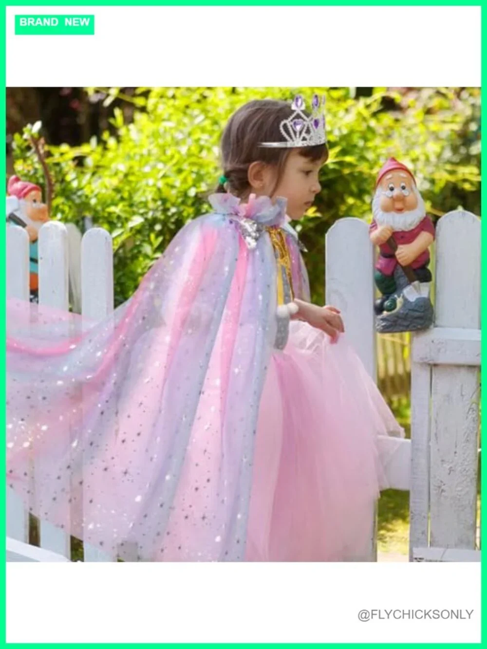 Princess Dress Up Cape & Tutu Set, Mesh Fabric, Pretend Play Costume